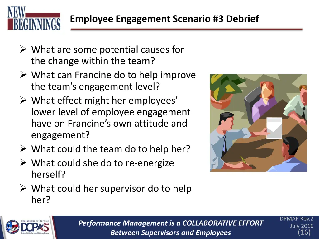 employee engagement scenario 3 debrief