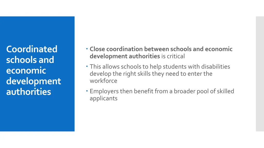 coordinated schools and economic development