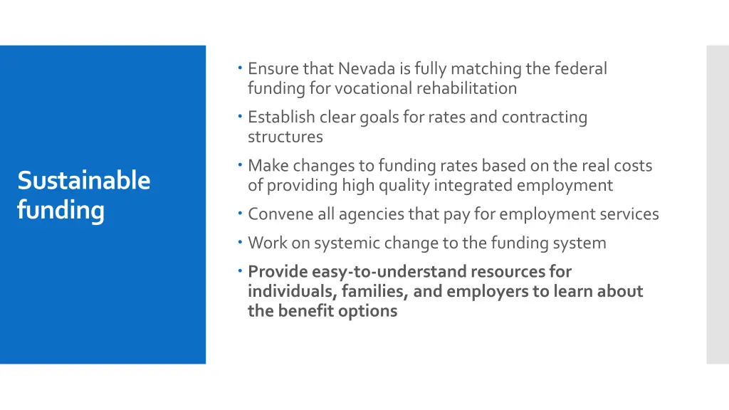 ensure that nevada is fully matching the federal