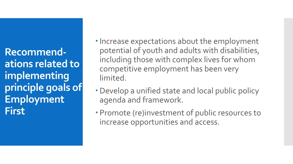 increase expectations about the employment