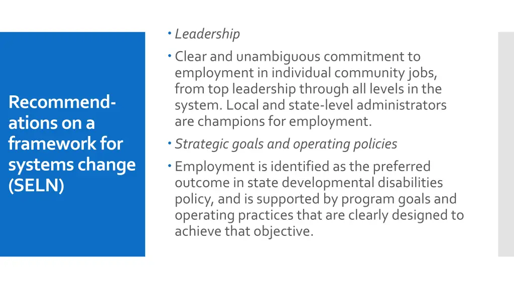 leadership clear and unambiguous commitment
