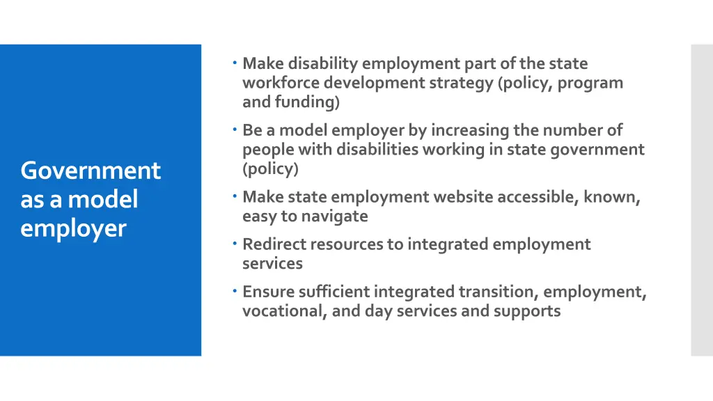 make disability employment part of the state