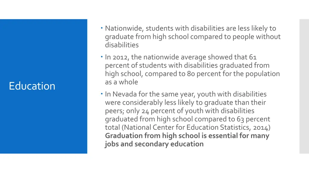 nationwide students with disabilities are less