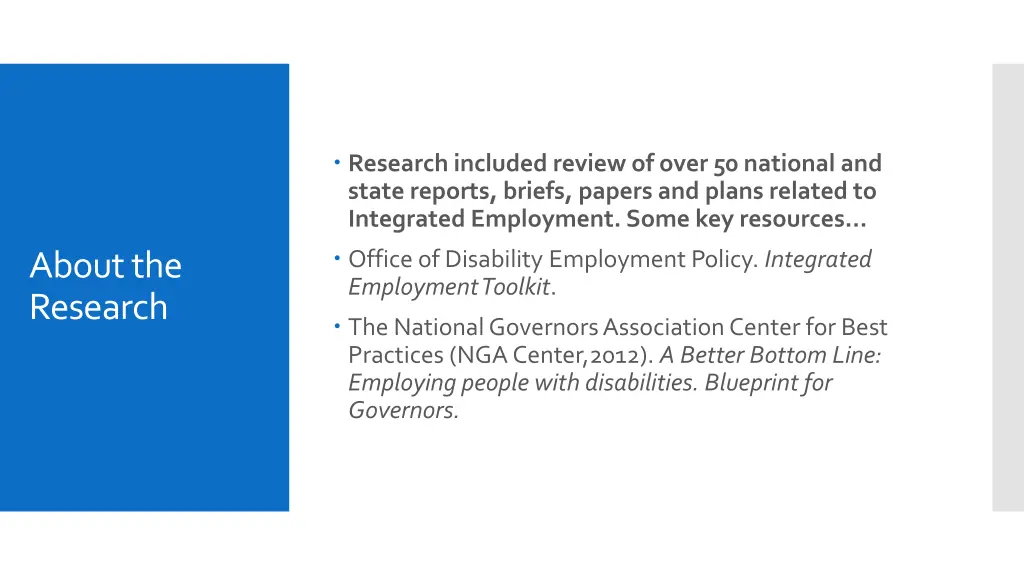 research included review of over 50 national