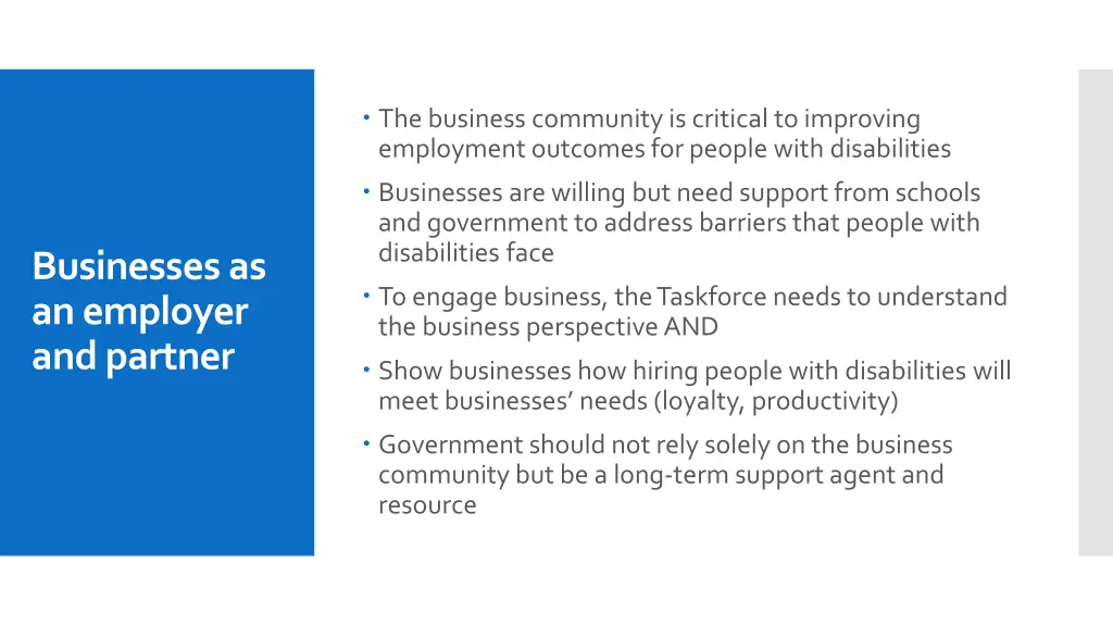 the business community is critical to improving