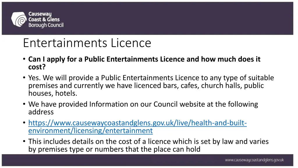 entertainments licence can i apply for a public