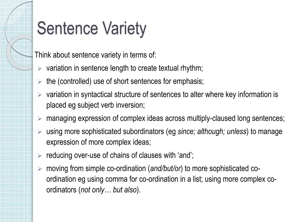 sentence variety 3