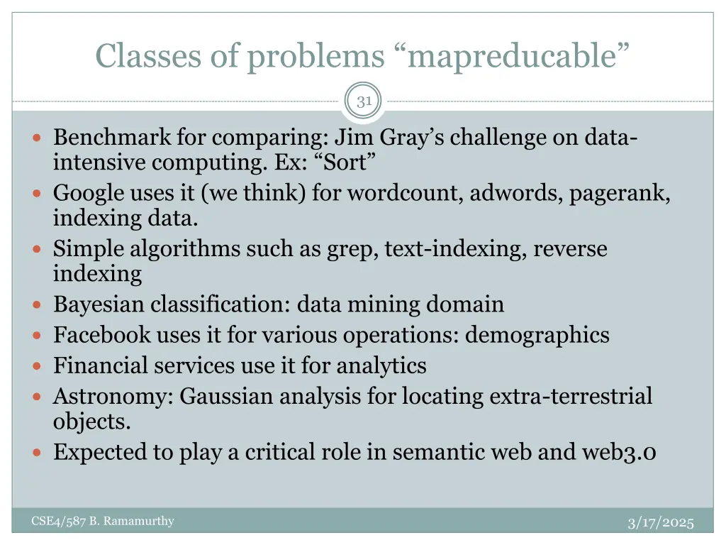 classes of problems mapreducable