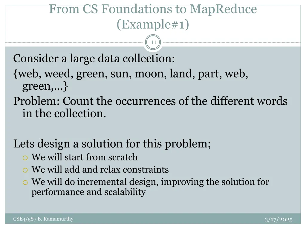 from cs foundations to mapreduce example 1