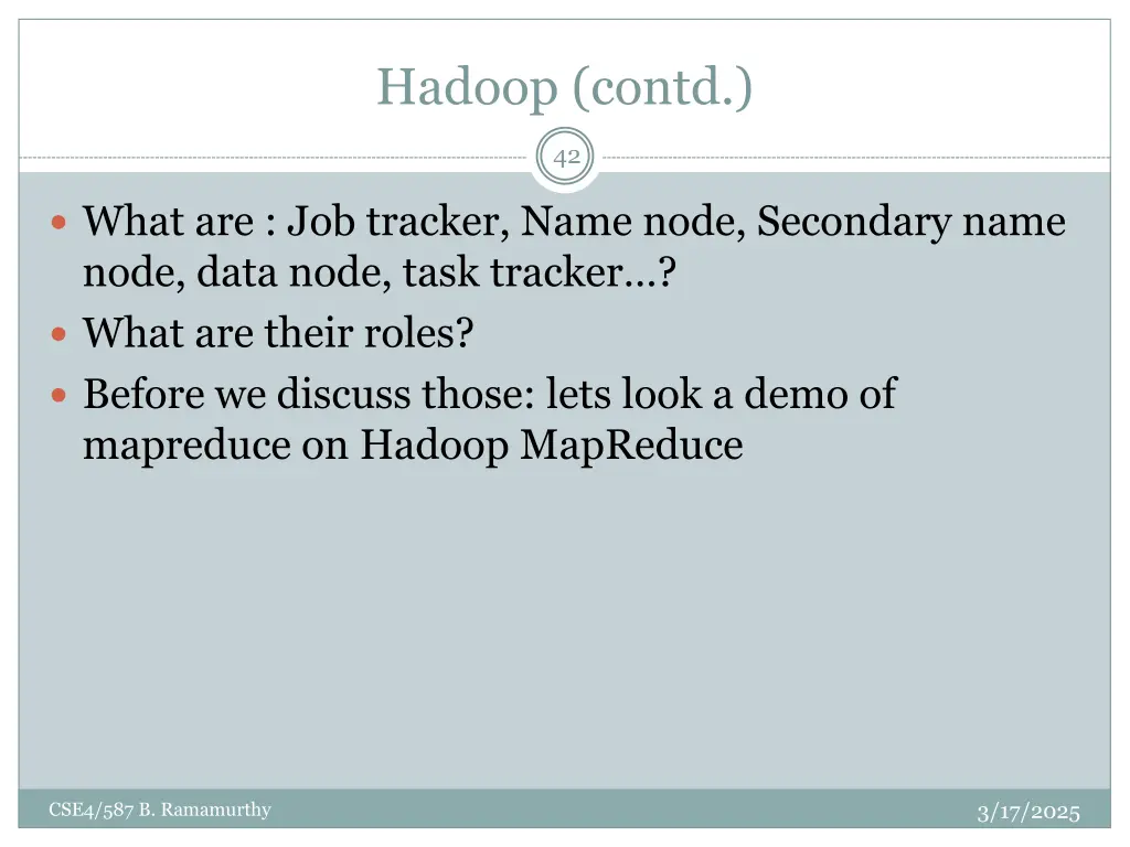 hadoop contd
