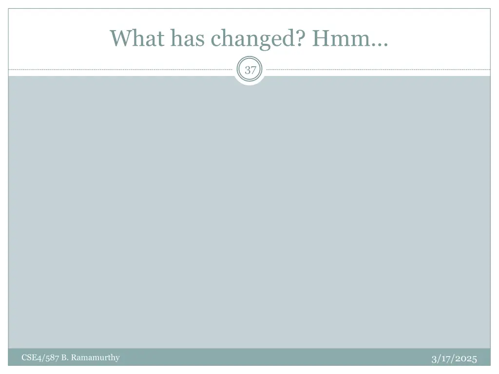 what has changed hmm