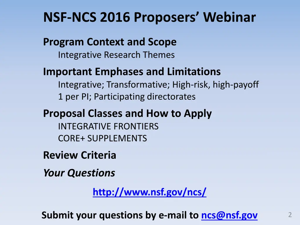 nsf ncs 2016 proposers webinar 1