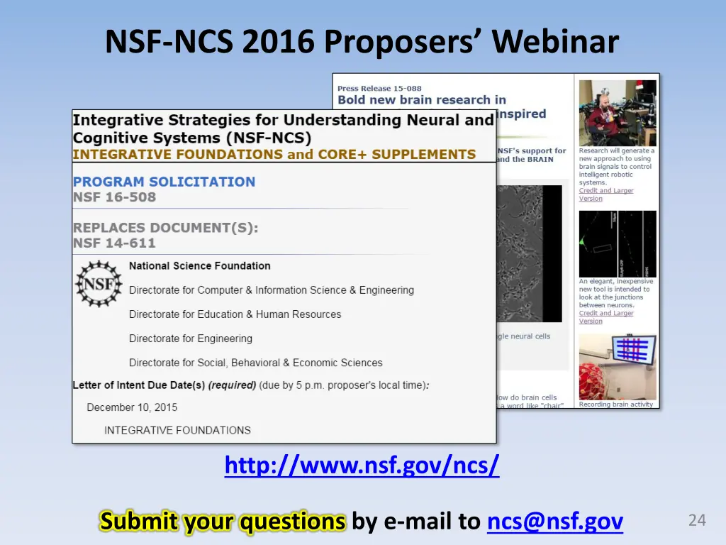 nsf ncs 2016 proposers webinar 2