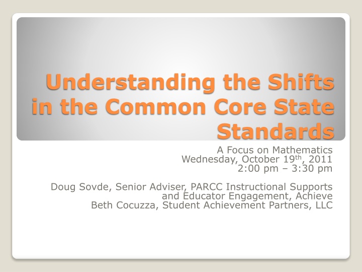 understanding the shifts in the common core state