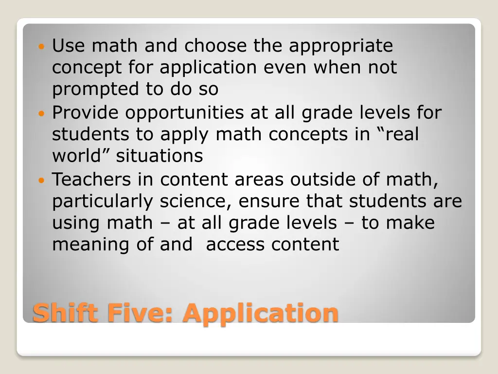 use math and choose the appropriate concept