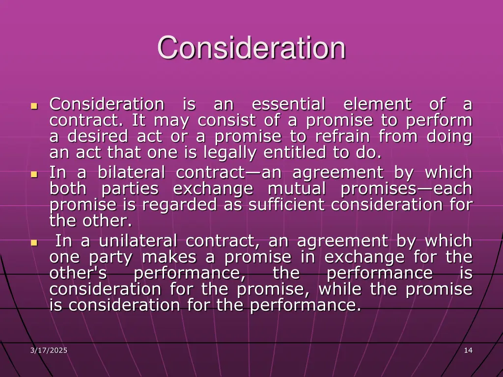 consideration