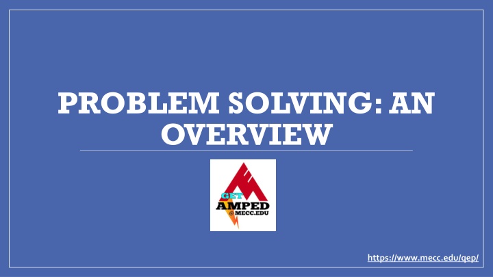 problem solving an overview