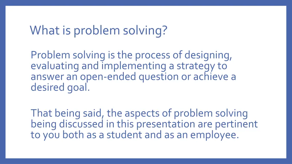 what is problem solving
