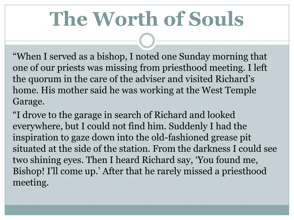 the worth of souls 9