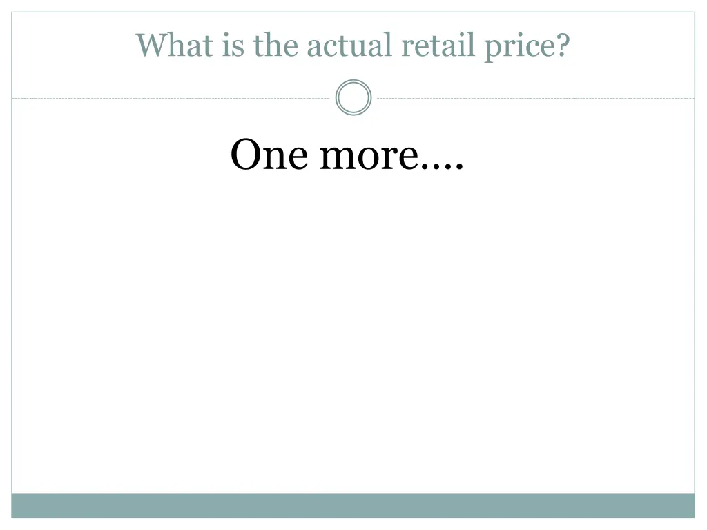 what is the actual retail price
