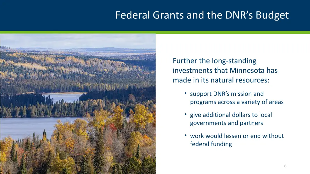 federal grants and the dnr s budget