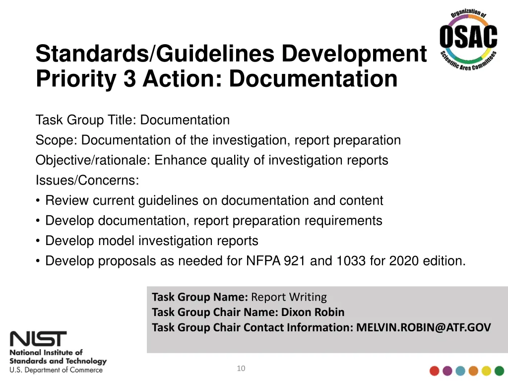 standards guidelines development priority 3