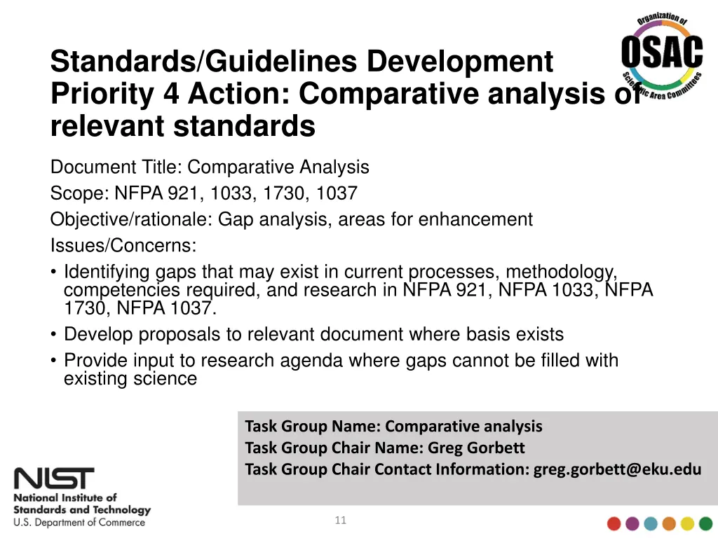 standards guidelines development priority 4