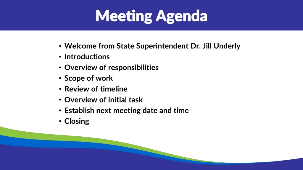 meeting agenda meeting agenda