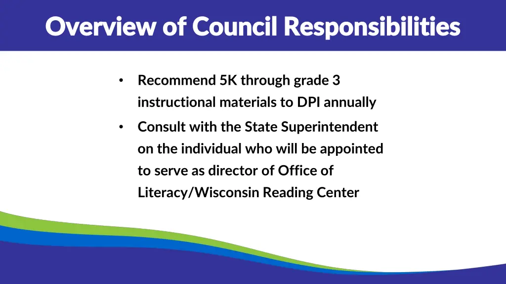 overview of council responsibilities overview