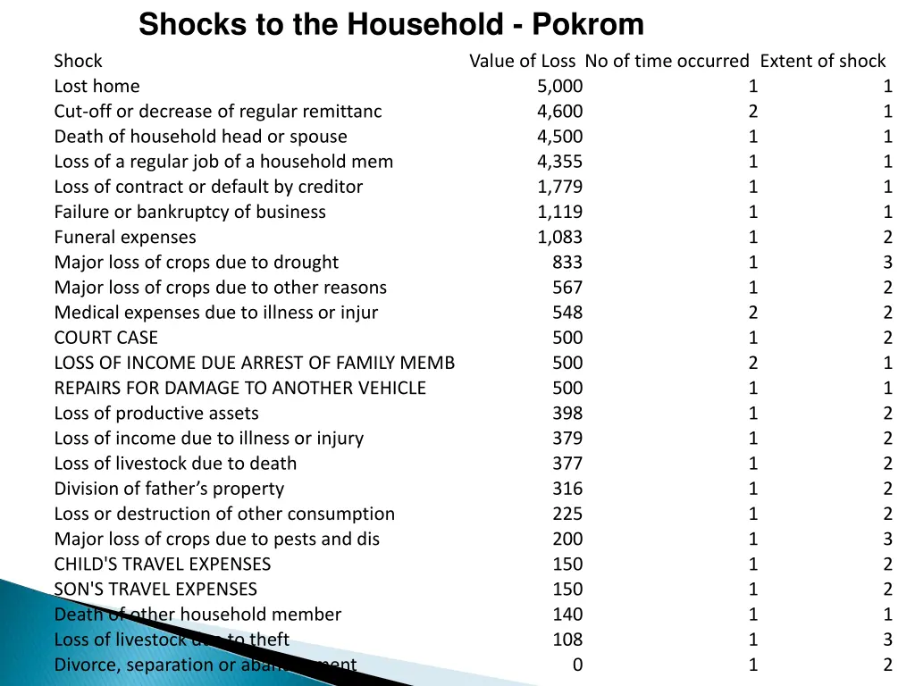 shocks to the household pokrom