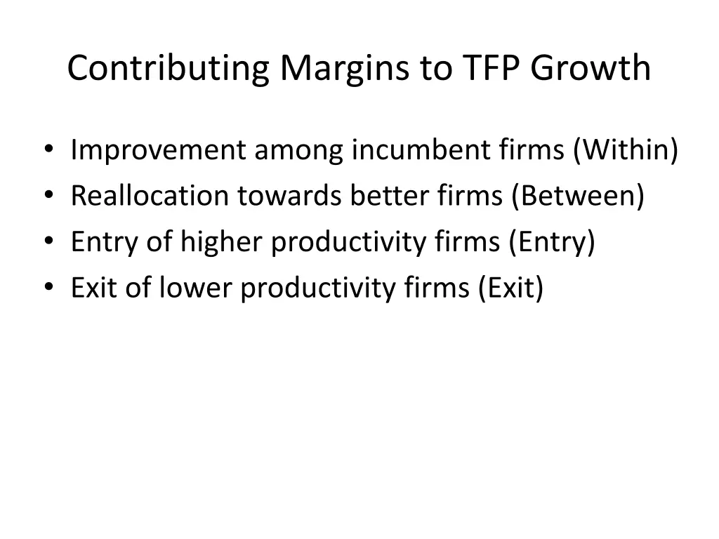 contributing margins to tfp growth
