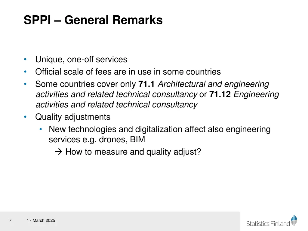 sppi general remarks