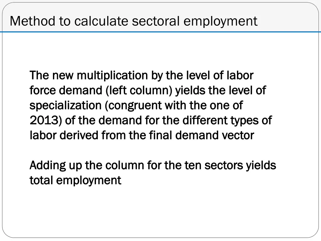 method to calculate sectoral employment 2