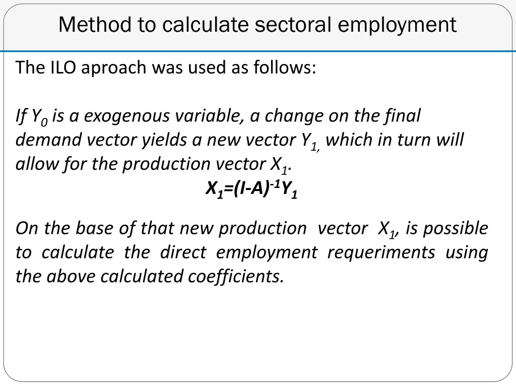 method to calculate sectoral employment