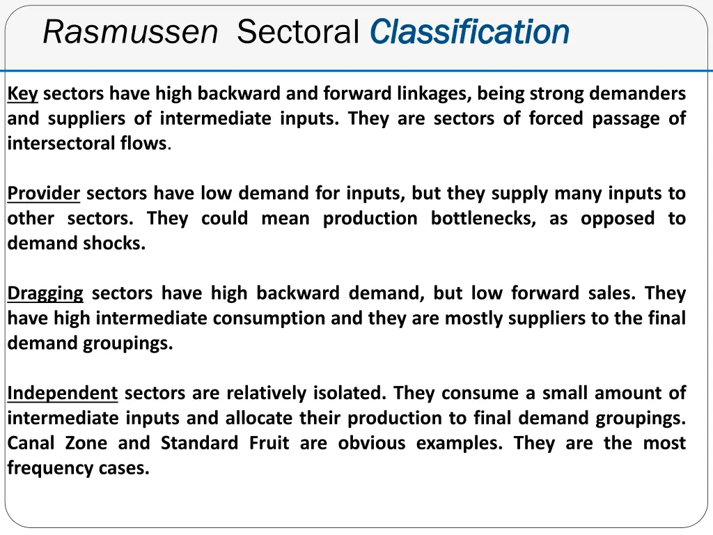 rasmussen sectoral classification