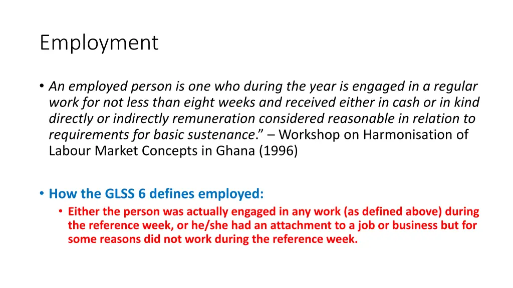 employment