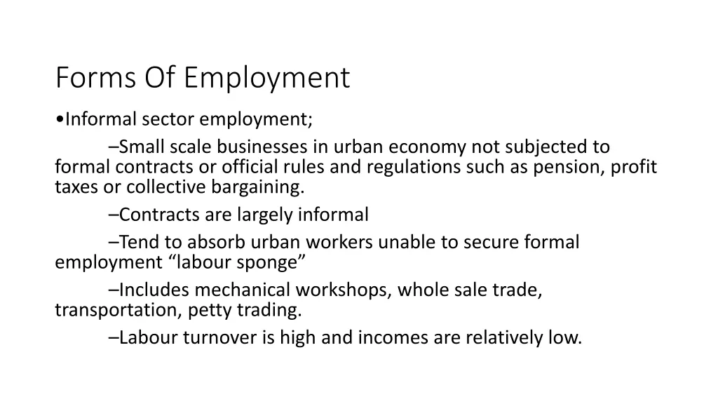 forms of employment