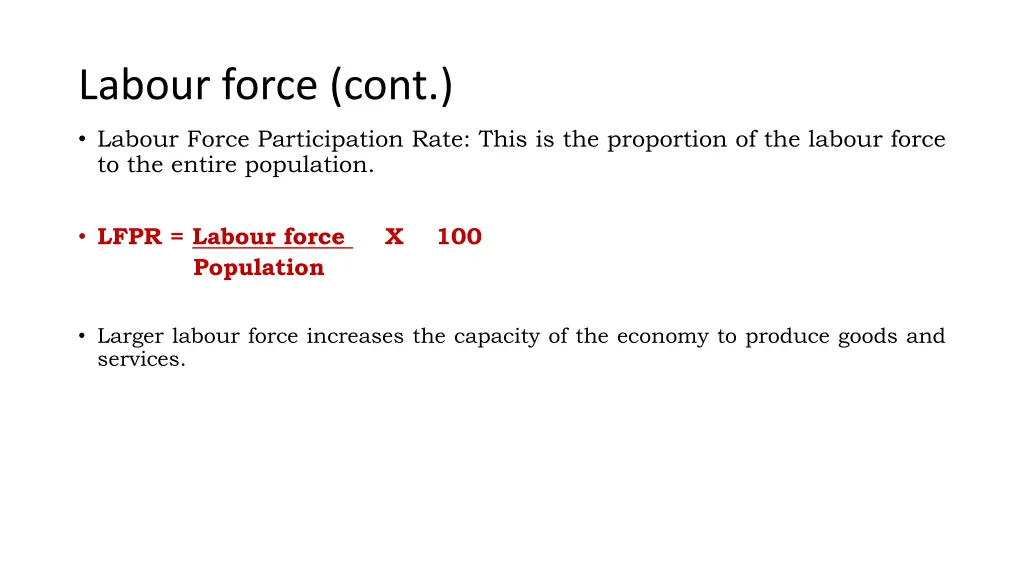 labour force cont