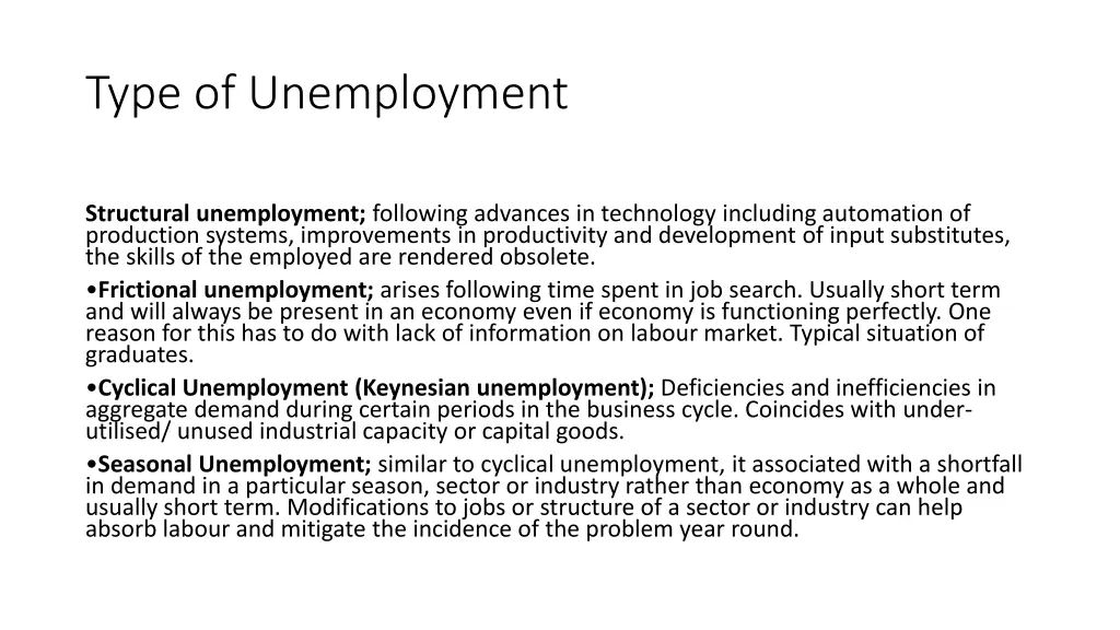type of unemployment
