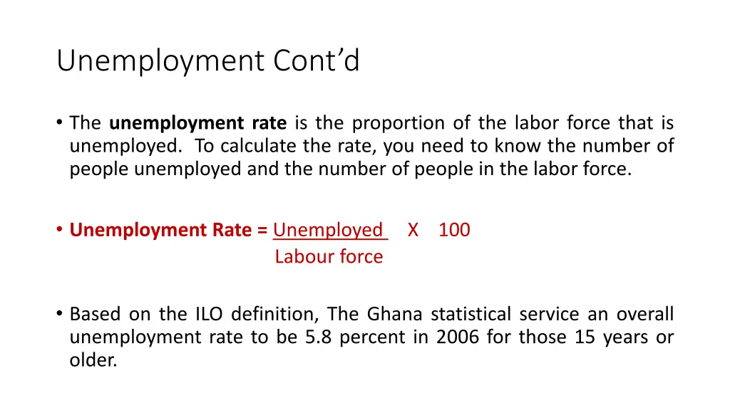 unemployment cont d