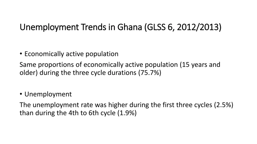 unemployment trends in ghana unemployment trends