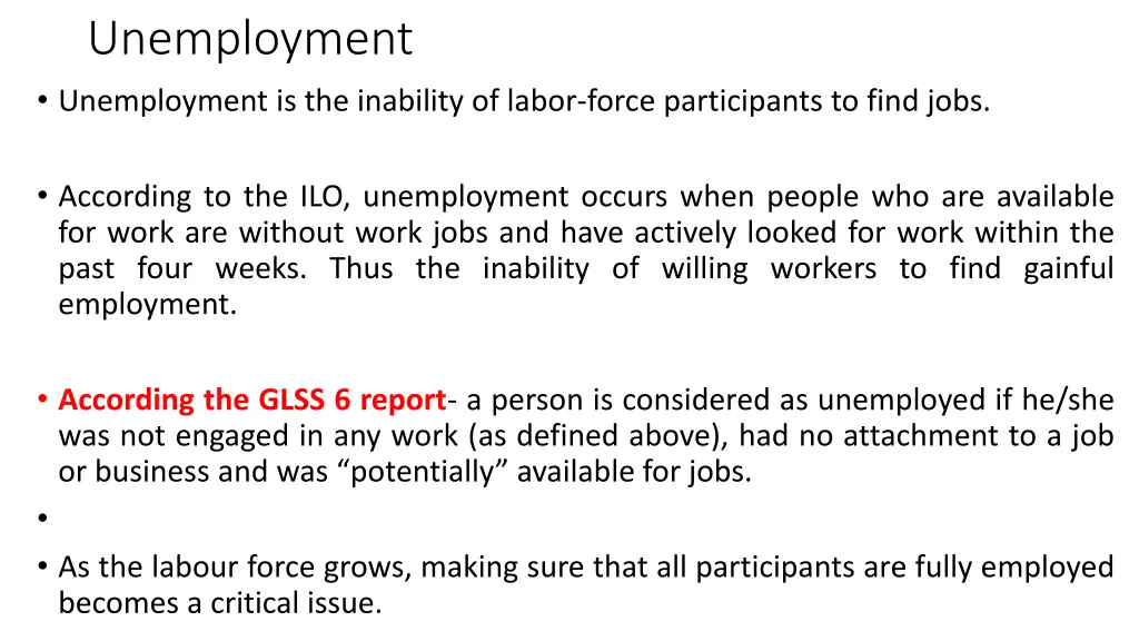 unemployment unemployment is the inability