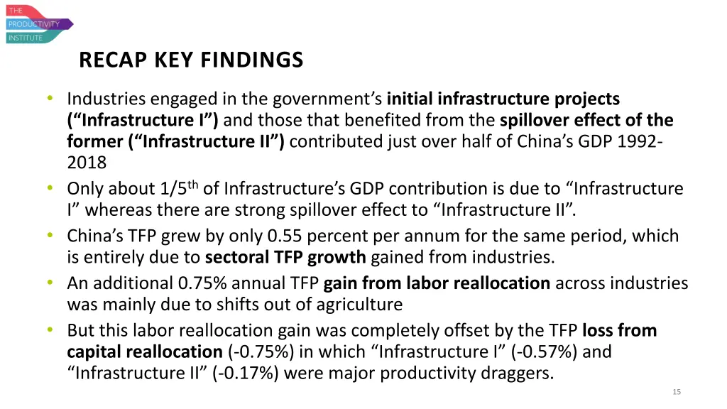 recap key findings
