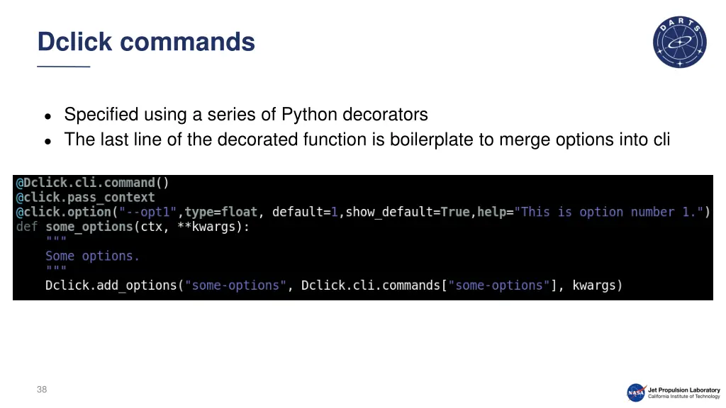 dclick commands