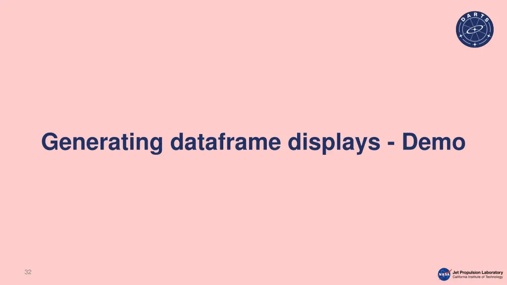 generating dataframe displays demo