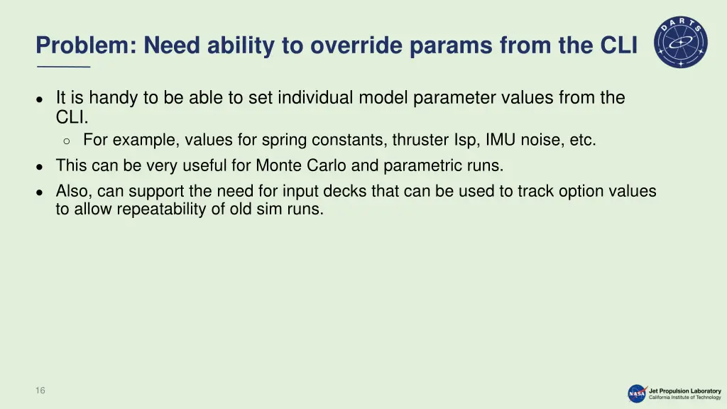 problem need ability to override params from