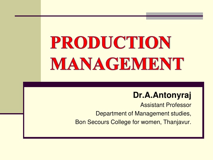 production management