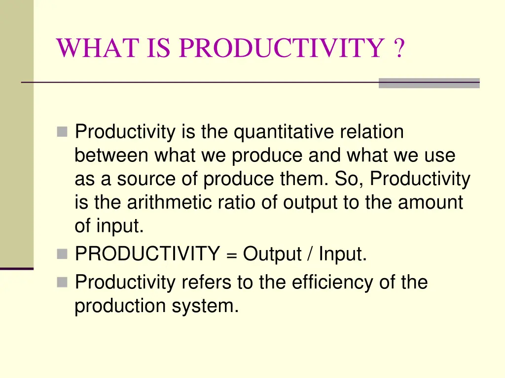 what is productivity