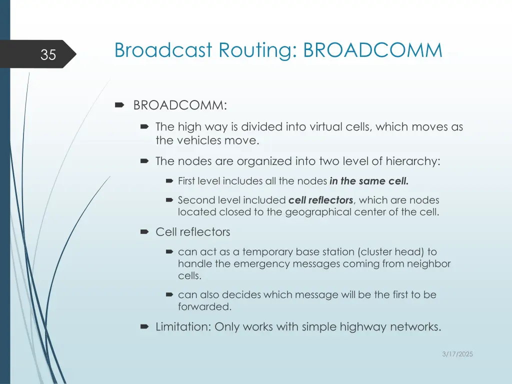 broadcast routing broadcomm