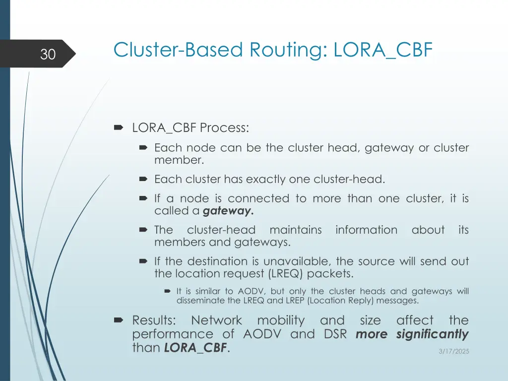 cluster based routing lora cbf